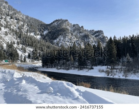 Montana landscape on a snowy winter day