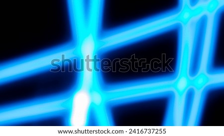 Abstract electric line neon colorful gradient black background.
Concept blue light trail slow shutter speed.