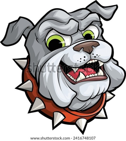 Vector cartoon American pitbull dog face