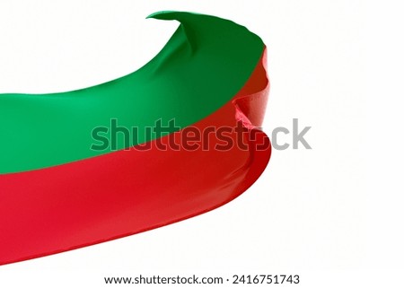 3D red and green abstract flag
