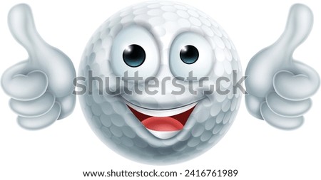A golf ball emoticon emoji cartoon face icon
