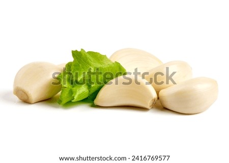 Garlic cloves, Isolated on white background