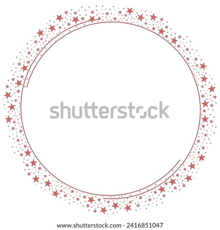 Rose Gold Peach Circle Frame with Rose gold stars Sparkling clipart icon Vector 5
