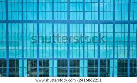 Aerial Modern Architecture Pattern and Glass Facade Close-Up