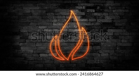 Neon fire icon. Elements in neon style icons. Simple neon flame icon for websites, web design, mobile app