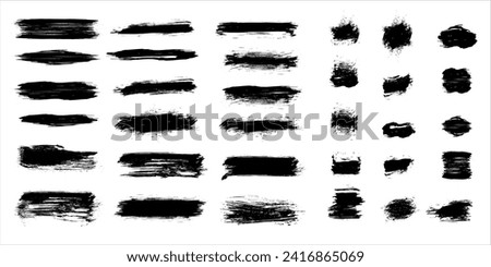 Black grunge brush stroke ink template collection