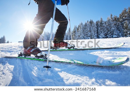 close up of ski low angle