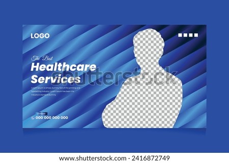 Creative healthcare web banner thumbnail, Medical concept cover, and thumbnail Design Template