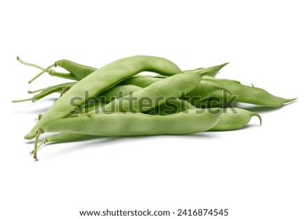 Fresh green beans isolated on white background Royalty-Free Stock Photo #2416874545