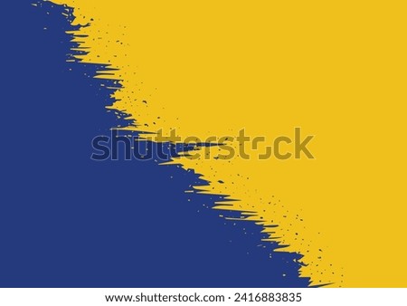 Abstract grunge texture background, distressed border, rough edge frame, yellow and blue color, vector illustration template for banner, web site, poster, wallpaper.