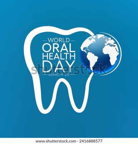World Oral Health day is observed annually on March 20, a year long campaign dedicated to raising global awareness of the issues around oral health and the importance of oral hygiene. Vector art