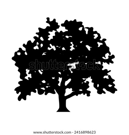Vector illustration of a tree silhouette icon for websites