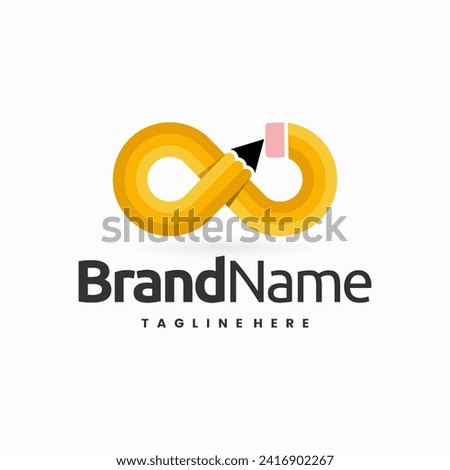creativity without limits shape with infinity pencil logo creative icon Royalty-Free Stock Photo #2416902267