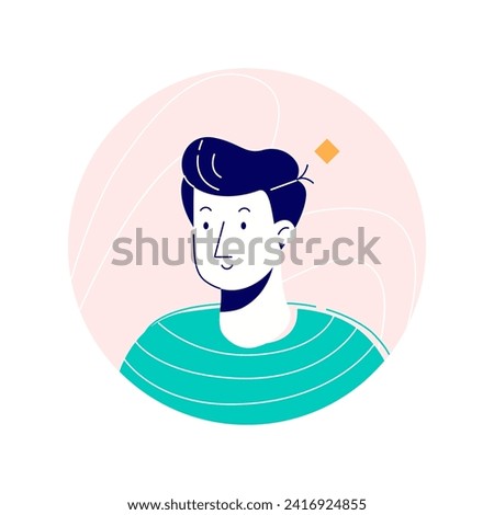 Students avatar in cartoon design. This young person's avatar adds a touch of modernity and relatability, making it a practical choice for enhancing educational content. Vector illustration.