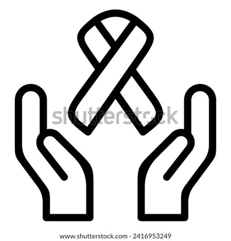 This Ribbon icon is suitable for Cancer, World Cancer Day, disease, cancer survivor etc.
