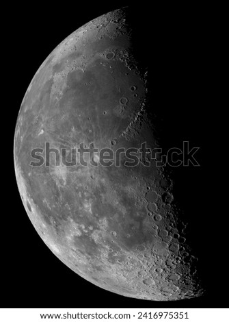 Last quarter of the Moon pictured throught an amateur telescope (SCT 250 mm)