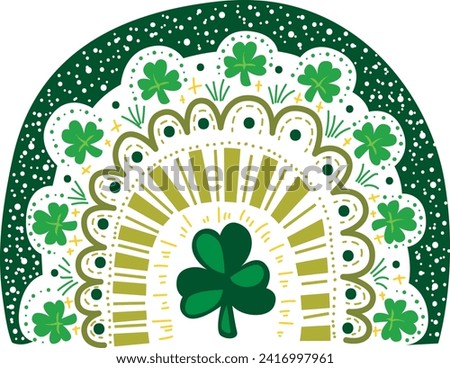 Celebration of St. Patrick's Day in Ireland, at 17 March. Luck the Irish. Color icon set for St. Patrick's Day. Ireland vector icon. Saint Patrick's Day green icon clip art. Green shamrock abstract.