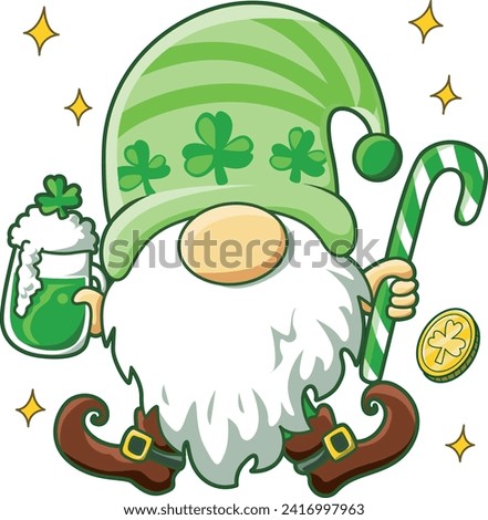 Celebration of St. Patrick's Day in Ireland, at 17 March. Luck the Irish. Color icon set for St. Patrick's Day. Ireland vector icon. Saint Patrick's Day green icon clip art. Dwarf with beer shamrock.