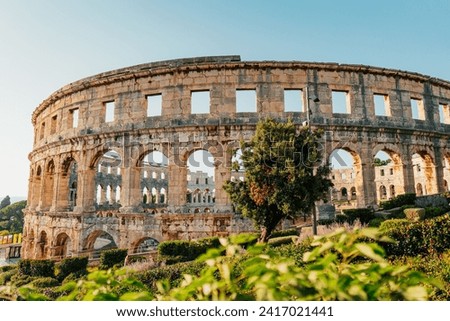 An iconic image of the Colosseum in Rome, Italy, a remarkable example of ancient Roman architecture