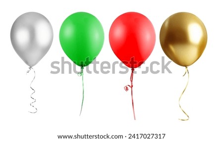Colorful Balloons isolated on white Background. Royalty-Free Stock Photo #2417027317