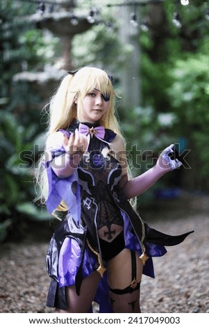 Portrait of a beautiful young woman game Cosplay