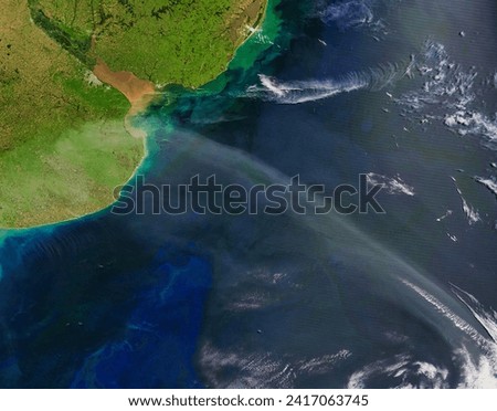 Dust from Argentina over the South Atlantic. Dust from Argentina over the South Atlantic. Elements of this image furnished by NASA.