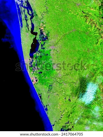 Before and After the Kerala Floods. Swollen rivers have altered the landscape in Indias state of Kerala. Elements of this image furnished by NASA.