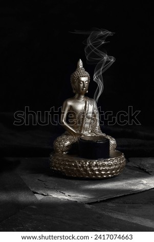 Concept image for travel, Asia, oriental, religion, meditation, spiritual, traditional, homeopathy, trance, belief, life-style, relaxation, spa, relax  and concepts. Generous negative copy space. Royalty-Free Stock Photo #2417074663