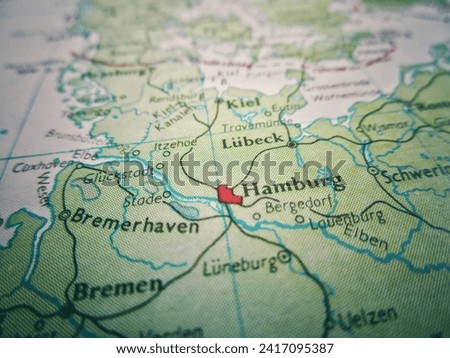 Map of Hamburg, Germany, world tourism, world economy, travel destination