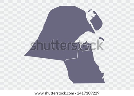 Kuwait Map pewter Color on White Background quality files Png
