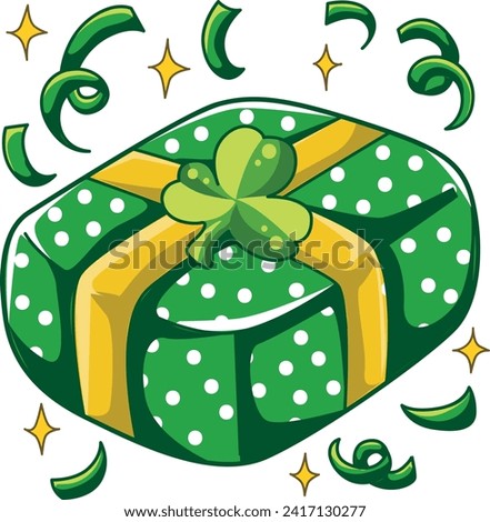 Celebration of St. Patrick's Day in Ireland, at 17 March. Luck the Irish. Color icon set for St. Patrick's Day. Ireland vector icon. Saint Patrick's Day green icon clip art. Green gift box shamrock.
