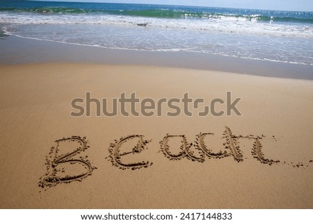 Beach word drawn on the beach