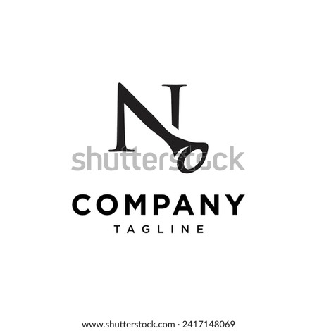 Letter N Trumpet logo icon vector template.eps