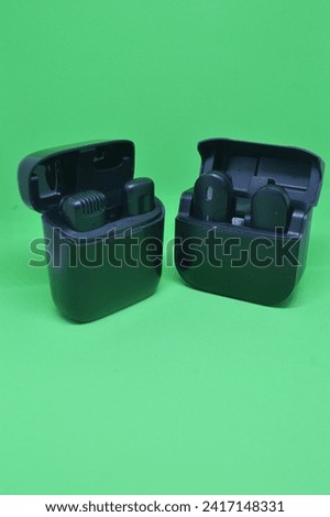 two microphone wireless lavallier with black case
