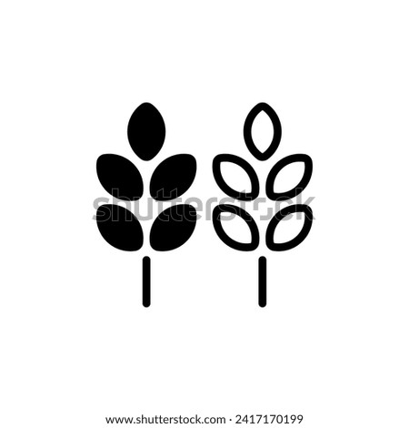 Vector wheat ears icon template. Gluten free logo background in monochrome. Whole grain symbol illustration for agriculture, organic eco business, beer, bakery Royalty-Free Stock Photo #2417170199