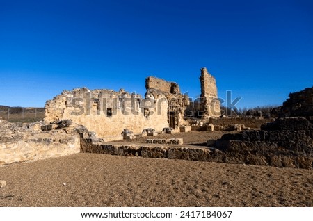 Ruins of the monastery of San Pedro de Eslonza. Santa Olaja de Eslonza, Castile and Leon, Spain. Royalty-Free Stock Photo #2417184067