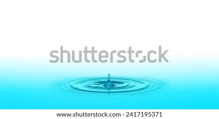 A drop of blue water on the surface of the water 3d illustration Royalty-Free Stock Photo #2417195371