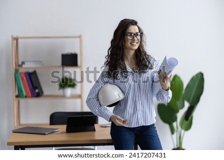 Female architect working in the office