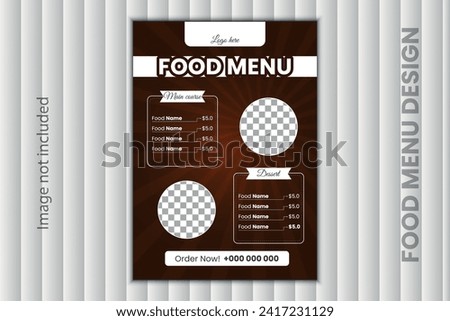 Unique and modern food menu design template