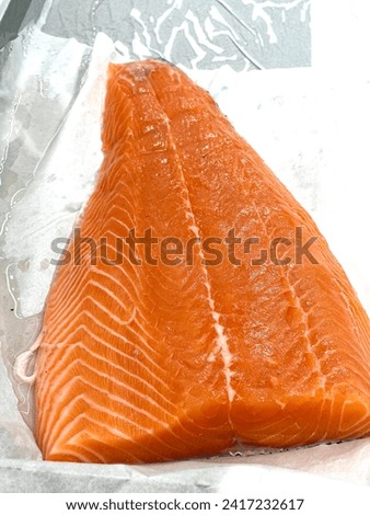 Fresh Frozen Fish Fish on ice stock photos peeled cut fish Salmon fish
