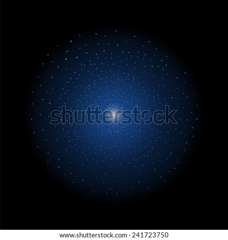 Deep space galaxy star shining. Dark blue color. Vector clip art effect isolated on black