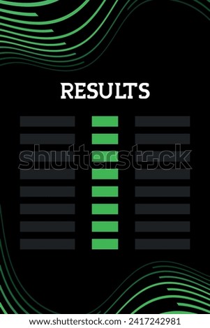 Europa conference league football match results empty vector template image with green rounded lines on black background. Royalty-Free Stock Photo #2417242981