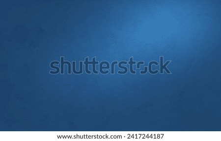 Blue Venetian plaster Wall Background with spotlight. Beautiful Abstract Dark Blue Decorative Stucco. Artistic Texture with Copy Space for design.