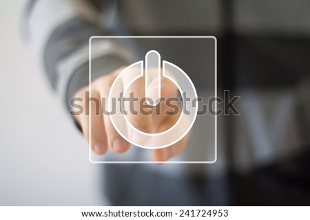 Business button web power icon
