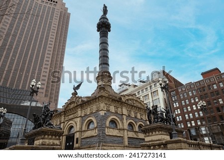 Soldiers and sailors Monument in downtown of city Cleveland, Ohio, USA