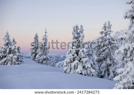 
Winter sunrise in the mountains