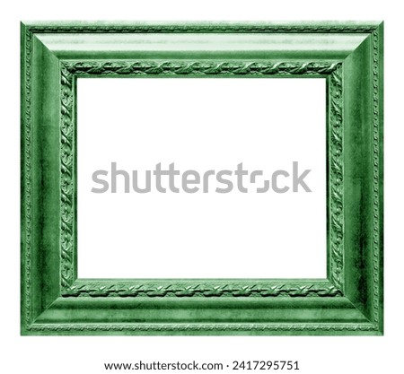 Antique green frame isolated on the white background.