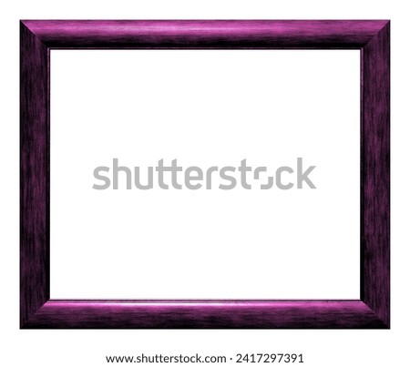 Magenta wooden frame isolated on the white background.