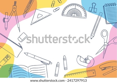 Hand drawn stationery banner background vector illustration