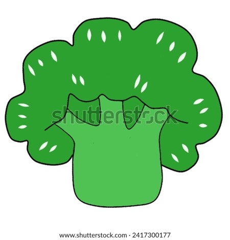 cute vegetables illustration with green color